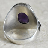 Vintage Design Amethyst Crystal Silver Ring - Perfect Jewellery Gift - Baga Ethnik Living