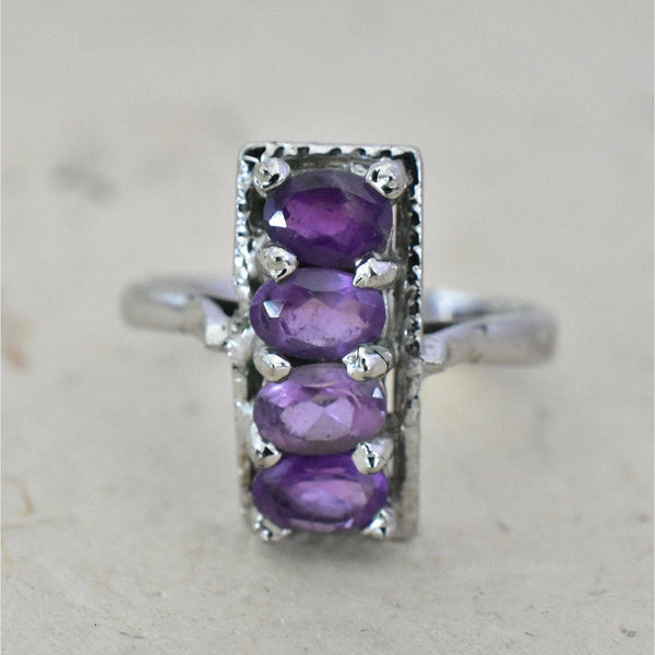Handmade 925 Silver Sterling Amethyst Ring Gift Idea - Baga Ethnik Living