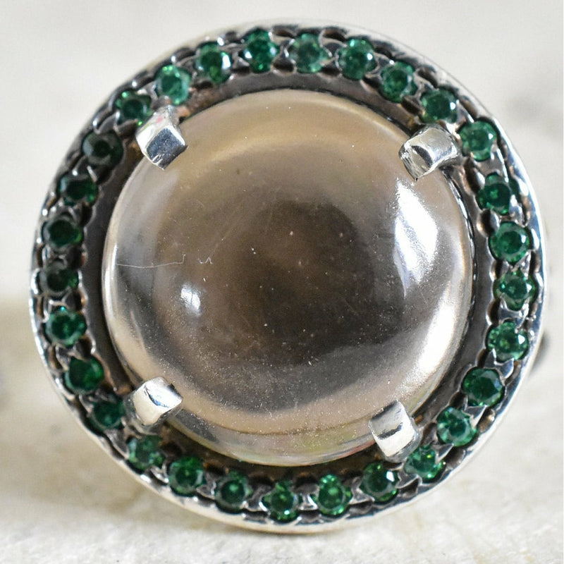 Solitude Grand Smoky Quartz Emerald Ring - Baga Ethnik Living