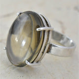 Smoky Quartz Oval Sterling Silver Ring - Baga Ethnik Living