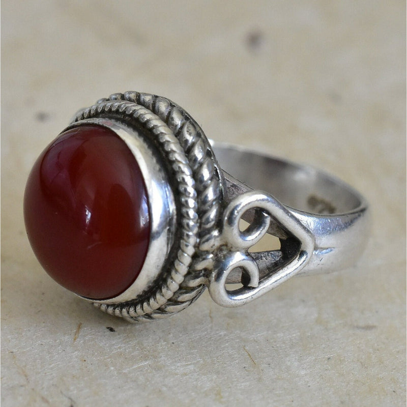 Imperial Sterling Silver Carnelian Ring - Baga Ethnik Living