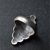 Vintage Lapiz and Coral Tibetan Silver Ring - Baga Ethnik Living