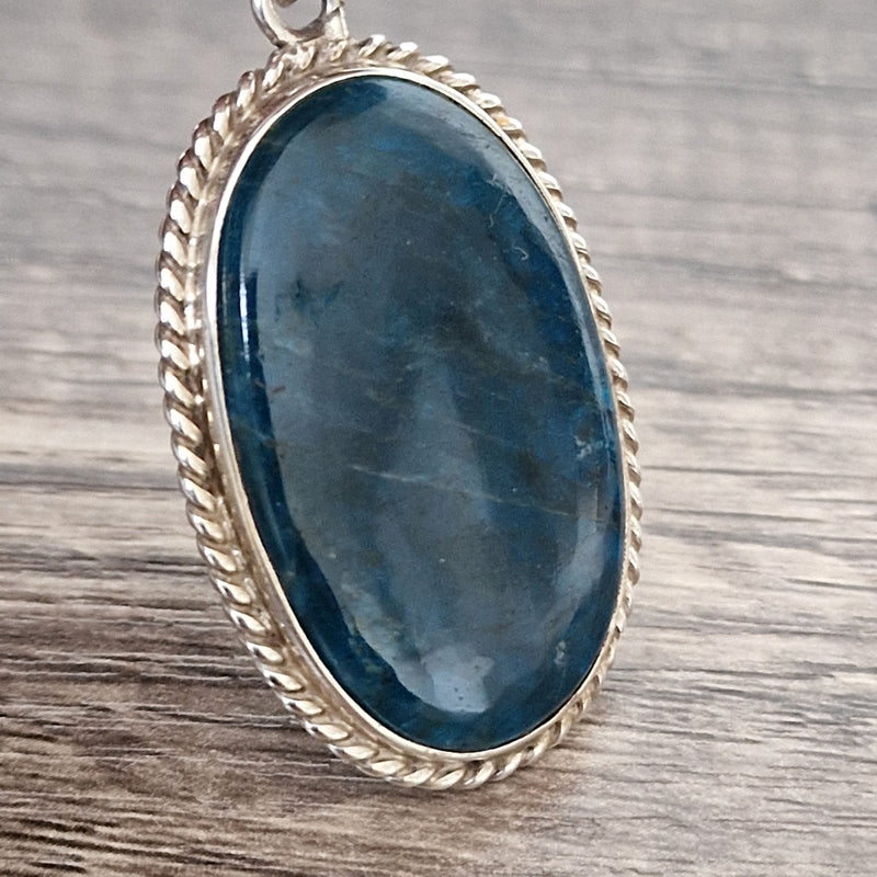 Unforgettable Class Blue Apatite Pendant - Baga Ethnik Living